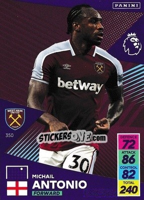 Sticker Michail Antonio - English Premier League 2021-2022. Adrenalyn XL n. 350 - Panini