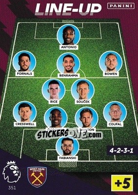 Sticker Line-Up - English Premier League 2021-2022. Adrenalyn XL n. 351 - Panini