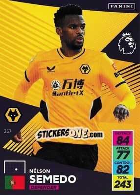 Figurina Nélson Semedo - English Premier League 2021-2022. Adrenalyn XL - Panini