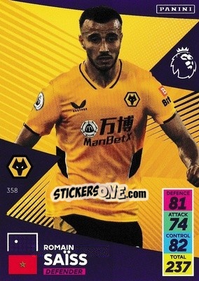 Sticker Romain Saiss - English Premier League 2021-2022. Adrenalyn XL - Panini