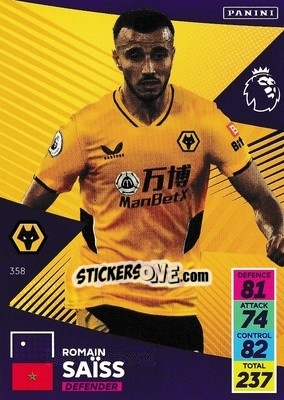 Sticker Romain Saiss - English Premier League 2021-2022. Adrenalyn XL n. 358 - Panini