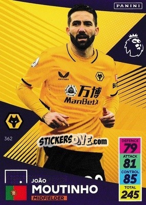 Sticker Joao Moutinho - English Premier League 2021-2022. Adrenalyn XL n. 362 - Panini
