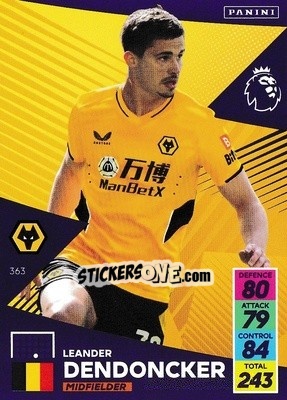 Sticker Leander Dendoncker - English Premier League 2021-2022. Adrenalyn XL n. 363 - Panini