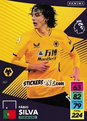 Sticker Fabio Silva - English Premier League 2021-2022. Adrenalyn XL n. 367 - Panini