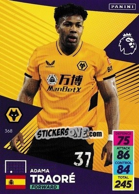 Sticker Adama Traoré - English Premier League 2021-2022. Adrenalyn XL n. 368 - Panini