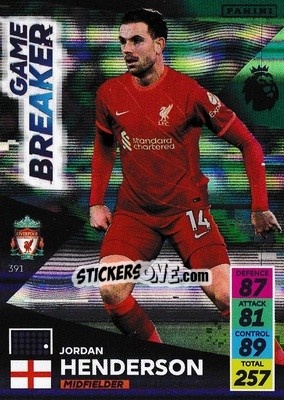 Sticker Jordan Henderson - English Premier League 2021-2022. Adrenalyn XL - Panini