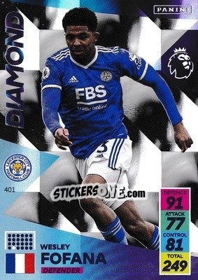 Sticker Wesley Fofana - English Premier League 2021-2022. Adrenalyn XL n. 401 - Panini