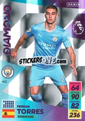 Sticker Ferran Torres - English Premier League 2021-2022. Adrenalyn XL n. 402 - Panini