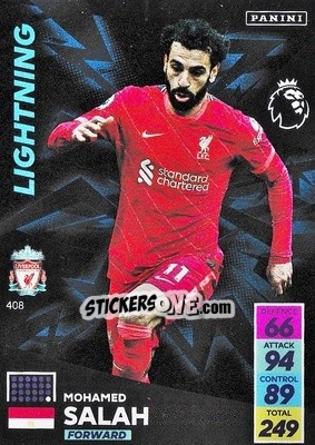 Sticker Mohamed Salah - English Premier League 2021-2022. Adrenalyn XL n. 408 - Panini