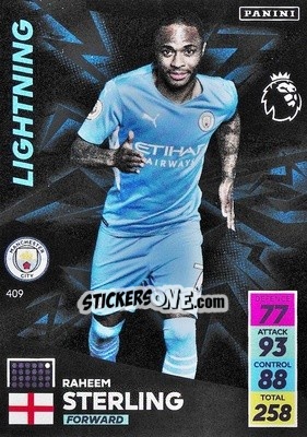 Sticker Raheem Sterling - English Premier League 2021-2022. Adrenalyn XL n. 409 - Panini