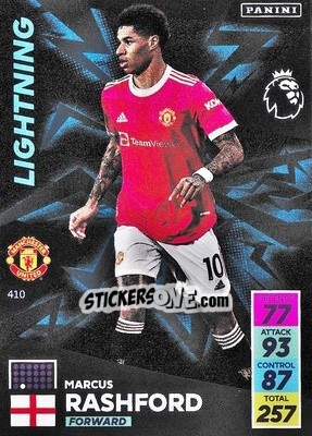 Sticker Marcus Rashford - English Premier League 2021-2022. Adrenalyn XL n. 410 - Panini
