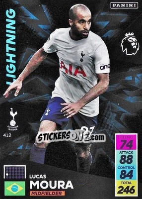 Sticker Lucas Moura - English Premier League 2021-2022. Adrenalyn XL n. 412 - Panini