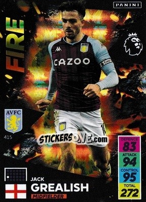 Cromo Jack Grealish - English Premier League 2021-2022. Adrenalyn XL - Panini