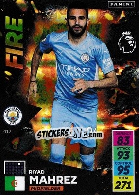 Sticker Riyad Mahrez - English Premier League 2021-2022. Adrenalyn XL n. 417 - Panini
