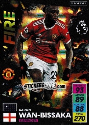 Sticker Aaron Wan-Bissaka - English Premier League 2021-2022. Adrenalyn XL n. 418 - Panini