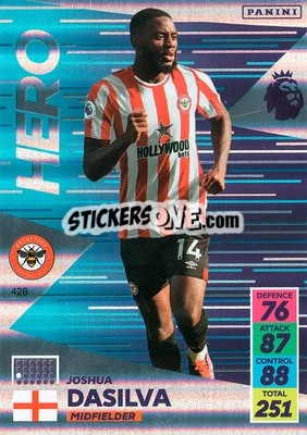 Sticker Josh Dasilva - English Premier League 2021-2022. Adrenalyn XL n. 428 - Panini