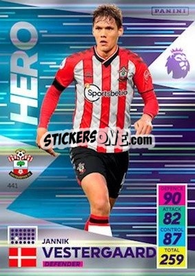 Figurina Jannik Vestergaard - English Premier League 2021-2022. Adrenalyn XL - Panini