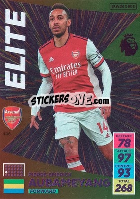 Sticker Pierre-Emerick Aubameyang - English Premier League 2021-2022. Adrenalyn XL n. 446 - Panini