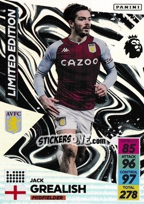 Sticker Jack Grealish - English Premier League 2021-2022. Adrenalyn XL n. LE-JG - Panini