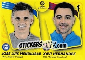Sticker José Luis Mendilibar / Xavi - Liga Spagnola 2021-2022 n. M40 - Colecciones ESTE