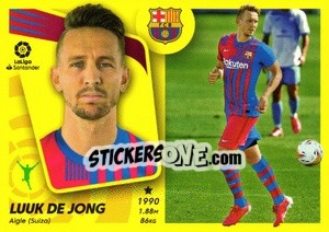 Sticker 61 Luuk De Jong (FC Barcelona) - Liga Spagnola 2021-2022 - Colecciones ESTE