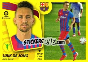 Sticker 61 Luuk De Jong (FC Barcelona) - Liga Spagnola 2021-2022 n. 711 - Colecciones ESTE