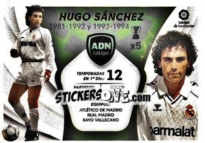 Sticker Hugo Sánchez - Real Madrid (13)