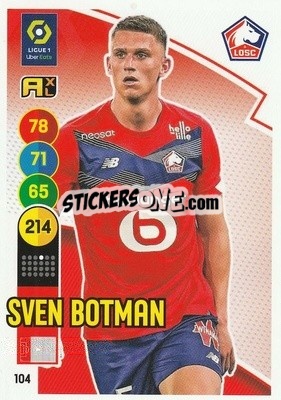 Sticker Sven Botman - FOOT 2021-2022. Adrenalyn XL n. 104 - Panini
