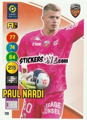 Cromo Paul Nardi - FOOT 2021-2022. Adrenalyn XL n. 119 - Panini