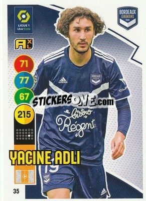 Sticker Yacine Adli - FOOT 2021-2022. Adrenalyn XL n. 35 - Panini