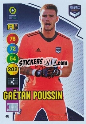 Sticker Gaetan Poussin - FOOT 2021-2022. Adrenalyn XL - Panini