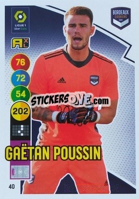 Sticker Gaetan Poussin - FOOT 2021-2022. Adrenalyn XL n. 40 - Panini