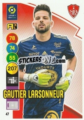 Sticker Gautier Larsonneur - FOOT 2021-2022. Adrenalyn XL n. 47 - Panini
