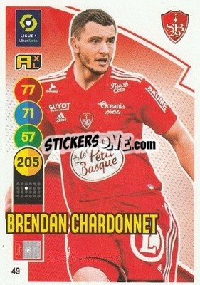 Sticker Brendan Chardonnet - FOOT 2021-2022. Adrenalyn XL n. 49 - Panini