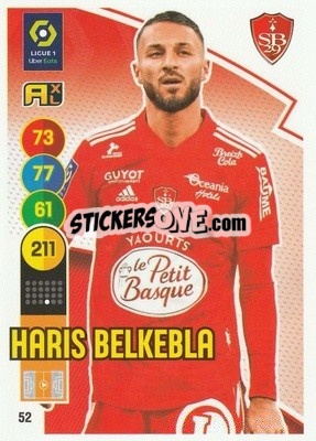 Sticker Haris Belkebla - FOOT 2021-2022. Adrenalyn XL n. 52 - Panini