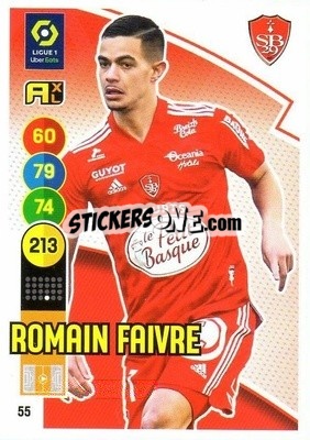 Sticker Romain Faivre - FOOT 2021-2022. Adrenalyn XL n. 55 - Panini