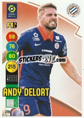 Sticker Andy Delort - FOOT 2021-2022. Adrenalyn XL n. 219 - Panini