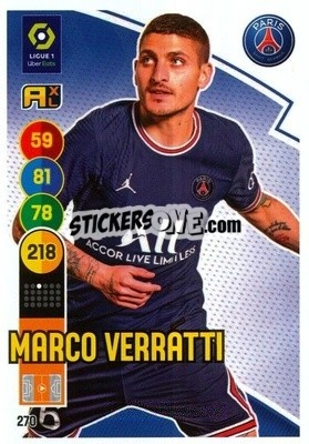 Sticker Marco Verratti - FOOT 2021-2022. Adrenalyn XL n. 270 - Panini