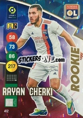 Sticker Rayan Cherki - FOOT 2021-2022. Adrenalyn XL n. 412 - Panini