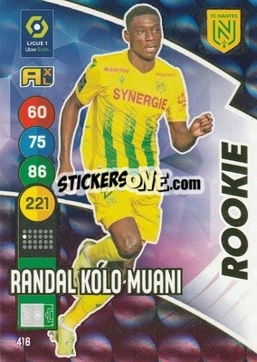 Sticker Randal Kolo Muani - FOOT 2021-2022. Adrenalyn XL n. 418 - Panini