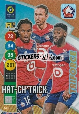 Sticker Hat-Ch'trick - FOOT 2021-2022. Adrenalyn XL n. 443 - Panini