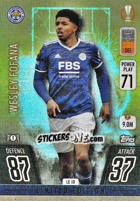 Sticker Wesley Fofana - UEFA Champions League & Europa League 2021-2022. Match Attax n. LE10 - Topps