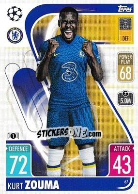 Sticker Kurt Zouma - UEFA Champions League & Europa League 2021-2022. Match Attax - Topps