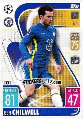 Sticker Ben Chilwell - UEFA Champions League & Europa League 2021-2022. Match Attax n. 68 - Topps