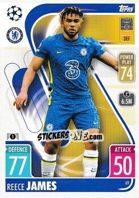 Sticker Reece James - UEFA Champions League & Europa League 2021-2022. Match Attax n. 69 - Topps