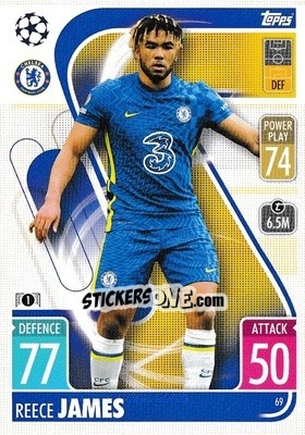 Sticker Reece James - UEFA Champions League & Europa League 2021-2022. Match Attax - Topps