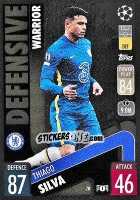 Sticker Thiago Silva - UEFA Champions League & Europa League 2021-2022. Match Attax n. 70 - Topps
