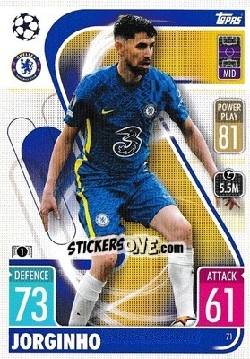 Sticker Jorginho - UEFA Champions League & Europa League 2021-2022. Match Attax n. 71 - Topps