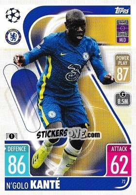 Figurina N'Golo Kanté - UEFA Champions League & Europa League 2021-2022. Match Attax - Topps