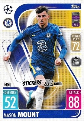Sticker Mason Mount - UEFA Champions League & Europa League 2021-2022. Match Attax n. 74 - Topps